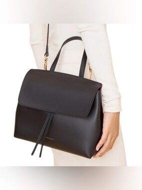 Mansur Gavriel Lady Saffiano Leather Drawstring Top Flap Closure Crossbody Bag